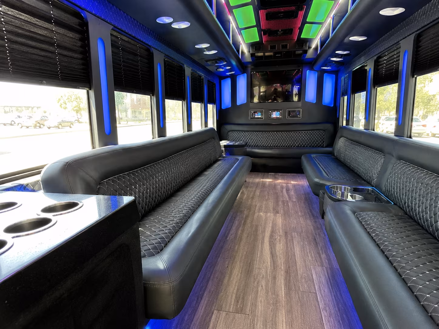 pembroke pines 15 passenger party bus inside