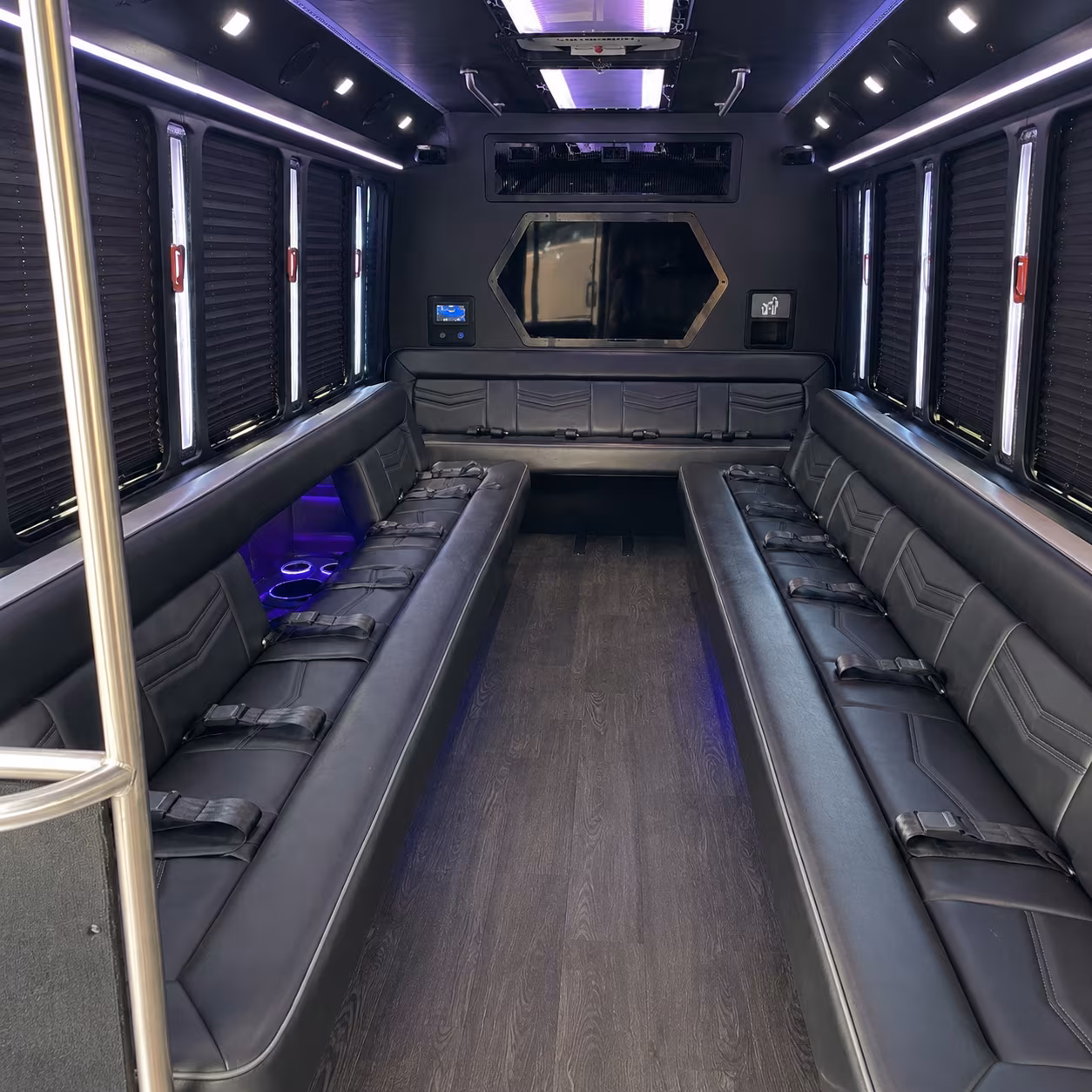 pembroke pines 18 passenger party bus interior