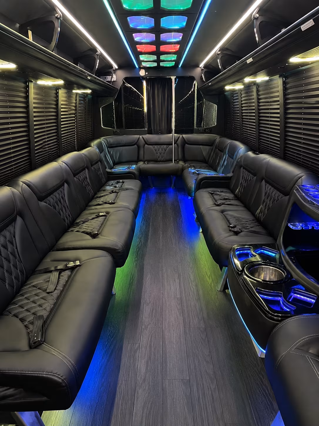 pembroke pines 20 passenger party bus interior