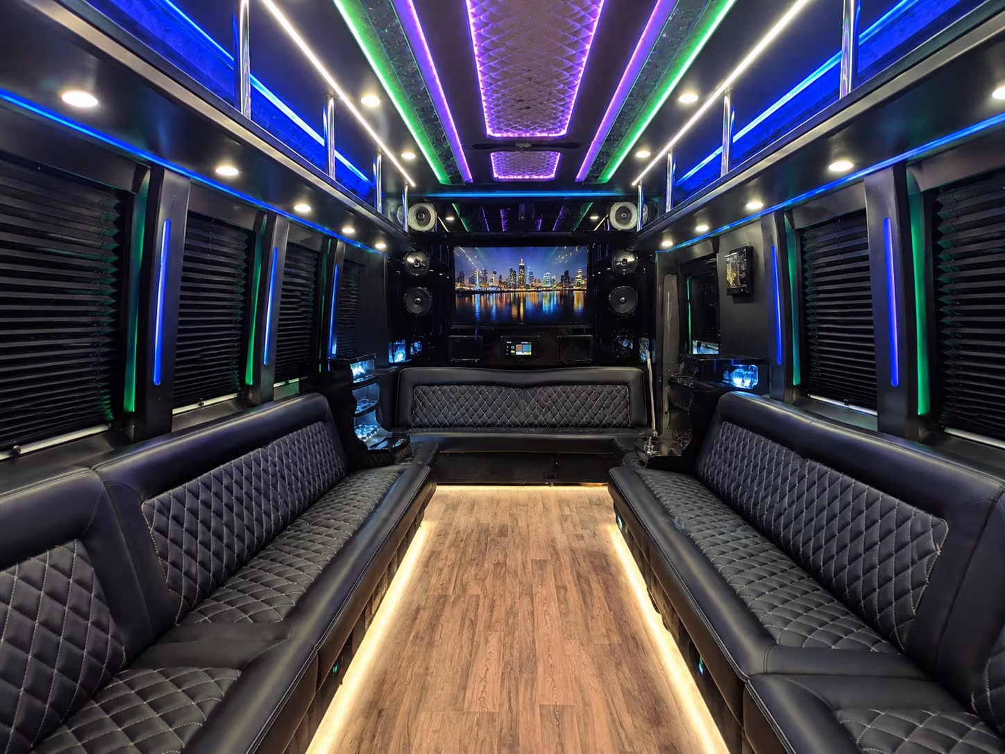 pembroke pines 25 passenger party bus interior