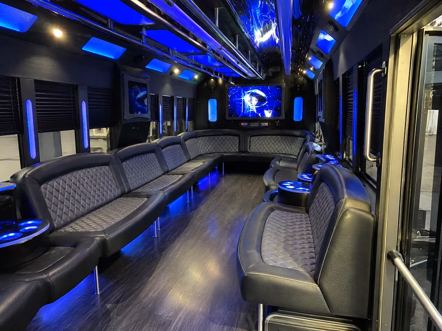 pembroke pines 28 passenger party bus interior