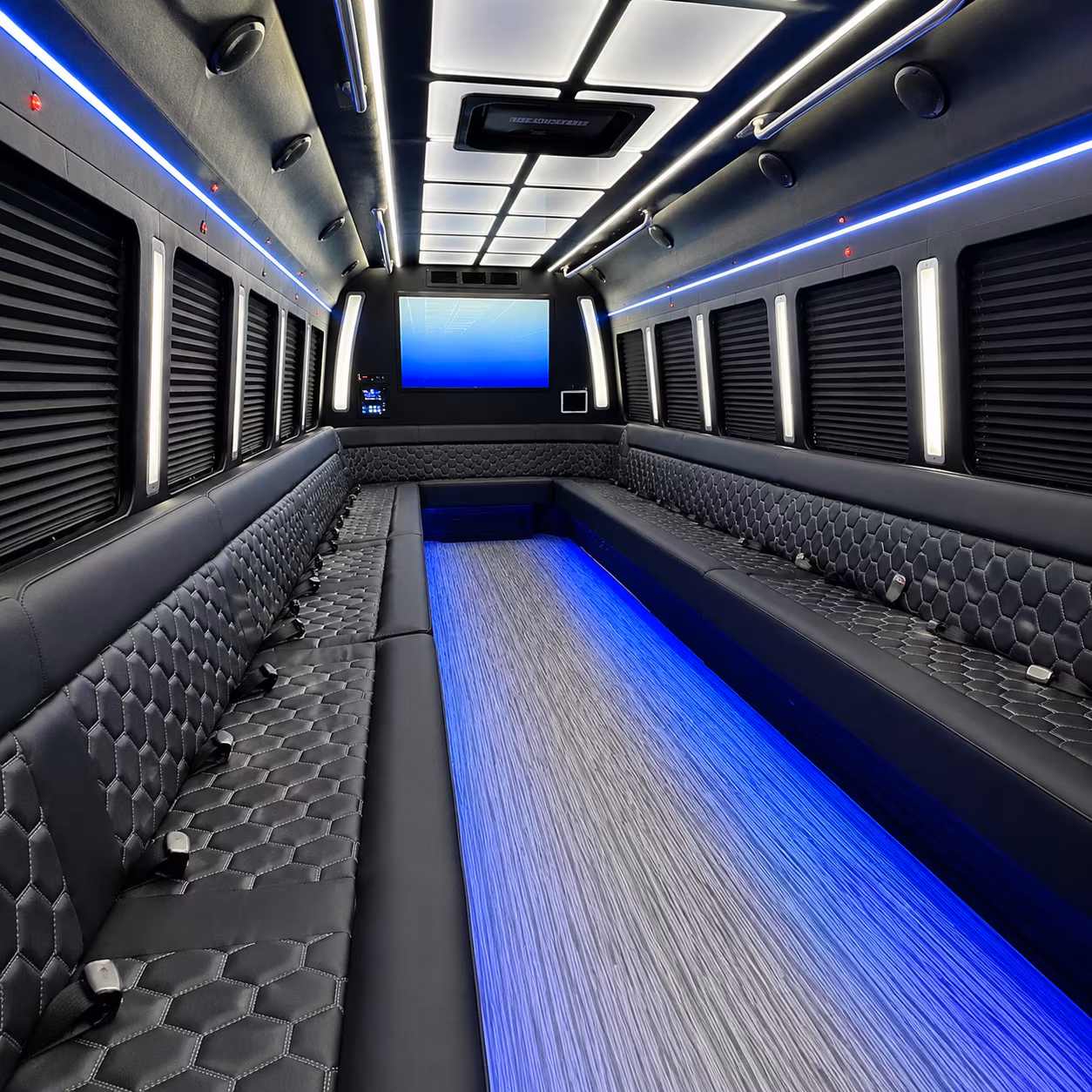 pembroke pines 50 passenger party bus inside